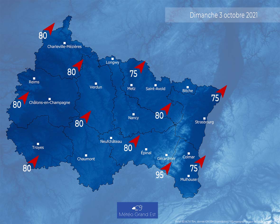 Possible Coup De Vent Dimanche Rafales Jusqu Km H M T O Grand Est