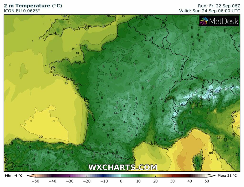 Le froid sera parfois présent dimanche matin avec des valeurs proches des 0°C en plaine. 