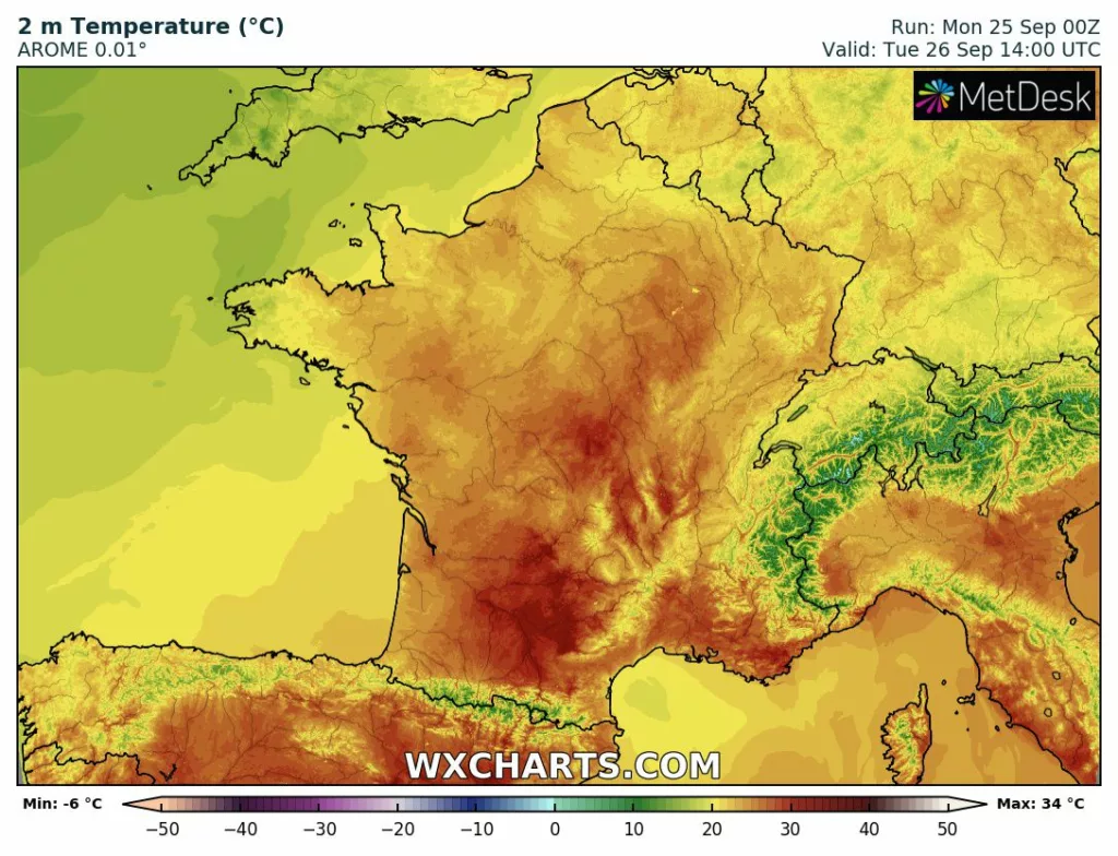 Chaleur modérée pour mardi après-midi en Haute-Marne. Ailleurs en Grand-Est, grande douceur pour une fin septembre.