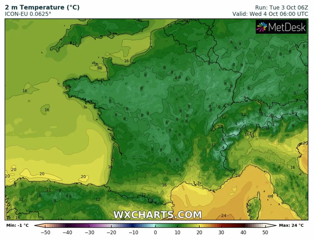 Le froid fait son retour avec des minimales parfois inférieures à 5°C.