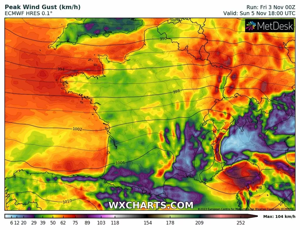 Une météo venteuse persiste jusqu'à samedi soir.